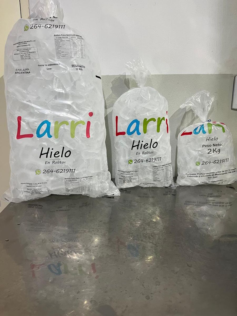 Bolsas de hielo en rolitos Larri